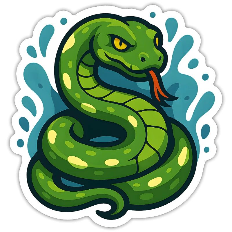 Arbre vert Python serpent en vague