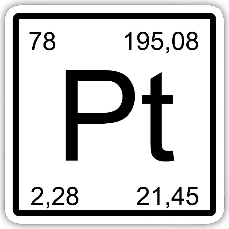 Platinum Pt Element Typog