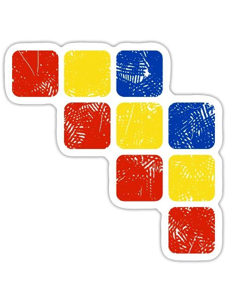 Colors Ornament Pattern - Basic Colors - Sticker size S (10 x 10 cm) - white matte - Front