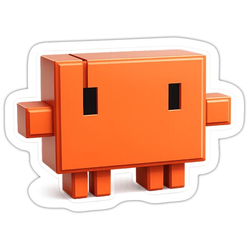 Claude Code Pixel 3D Mascot Cute Dev Sticker