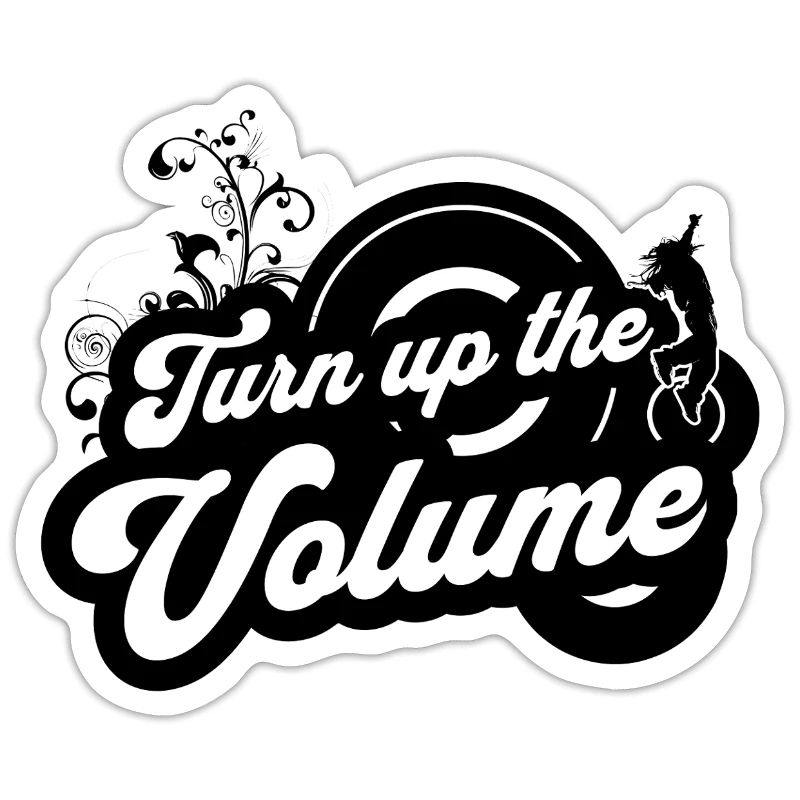 Volume Up — Black Retro Script