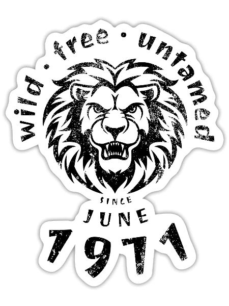 Wild, free & untamed since 06/1971 - Sticker size S (10 x 10 cm) - white matte - Front