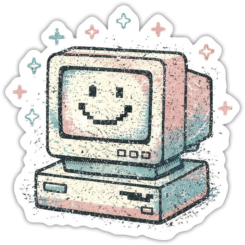 Cute Retro Computer Vintage 80s Tech Style