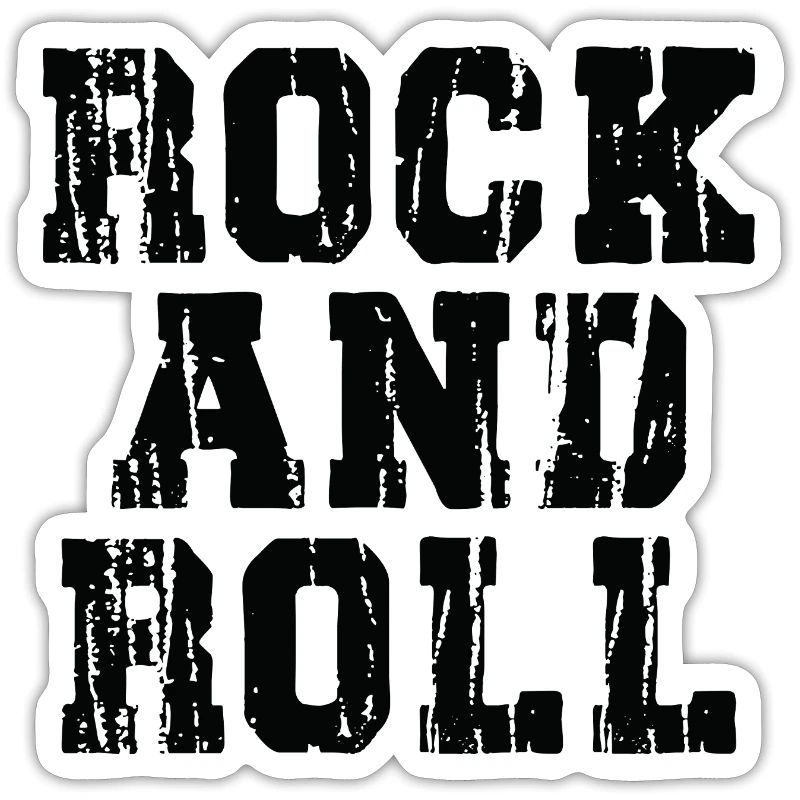 Rock and Roll Distressed bold Typography Design