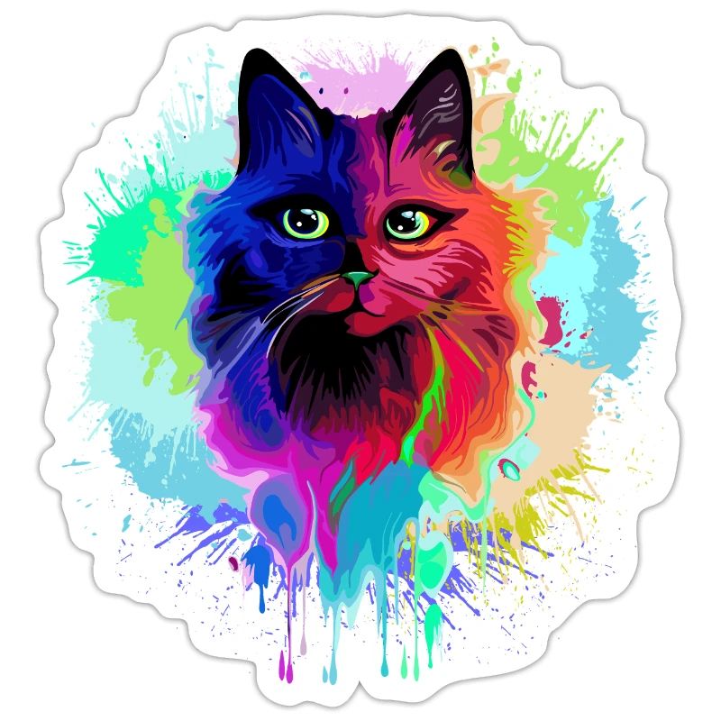 Éclaboussures psychédéliques psychédéliques de chat