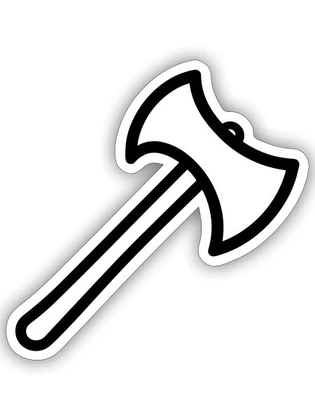 Axt - Sticker Größe S (10 x 10 cm) - Mattweiß - Vorne