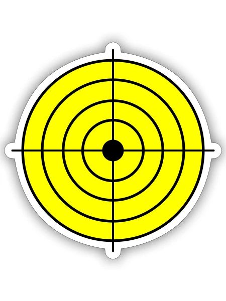 Zielscheibe Target - Sticker Größe S (10 x 10 cm) - Mattweiß - Vorne