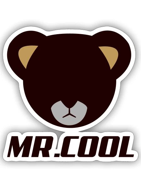 Bärenkopf Logo MR Lodol - Sticker Größe S (10 x 10 cm) - Mattweiß - Vorne