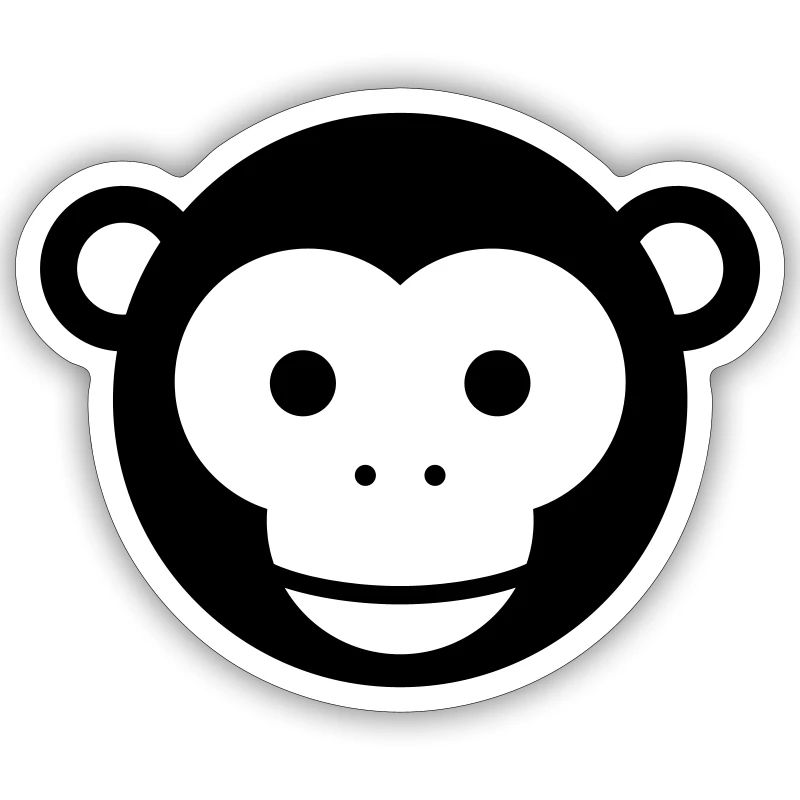 Tête de singe - Dessin animé mignon au visage de singe
