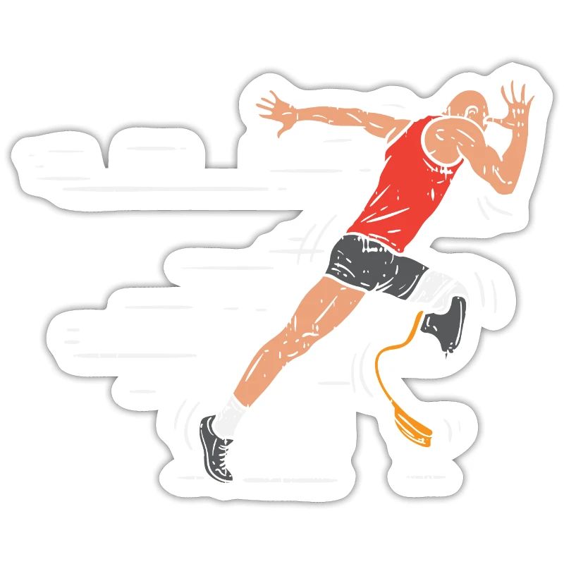 Legless runner - amputated prosthesis