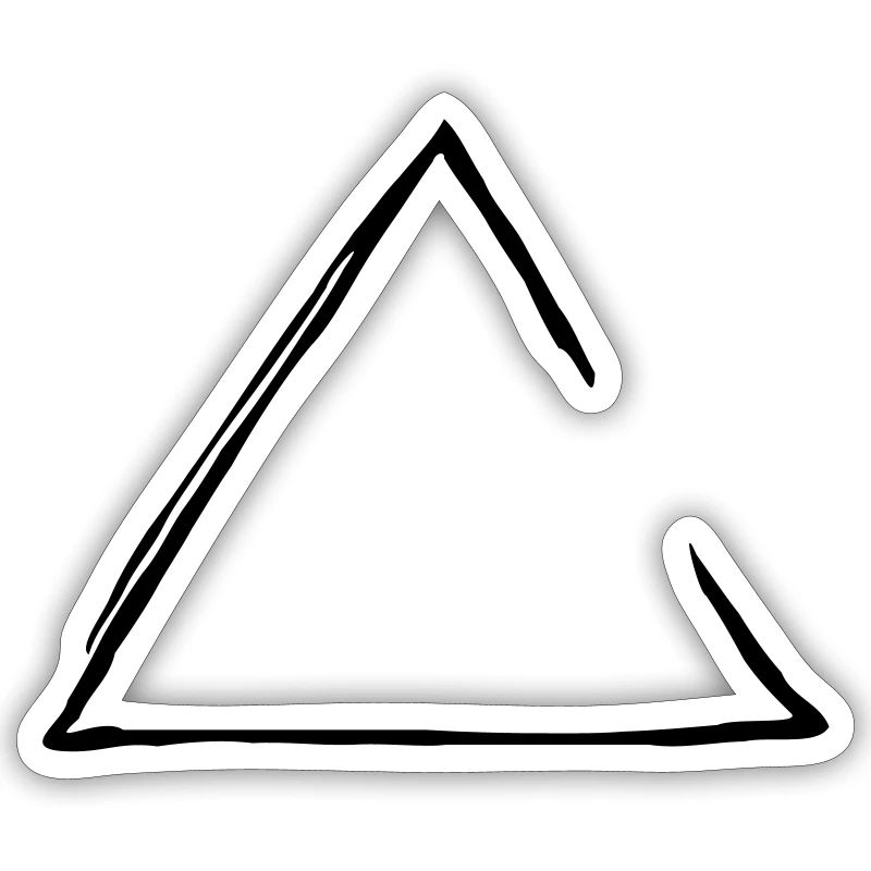 Triangle ouvert (1C, dessiné à la main)