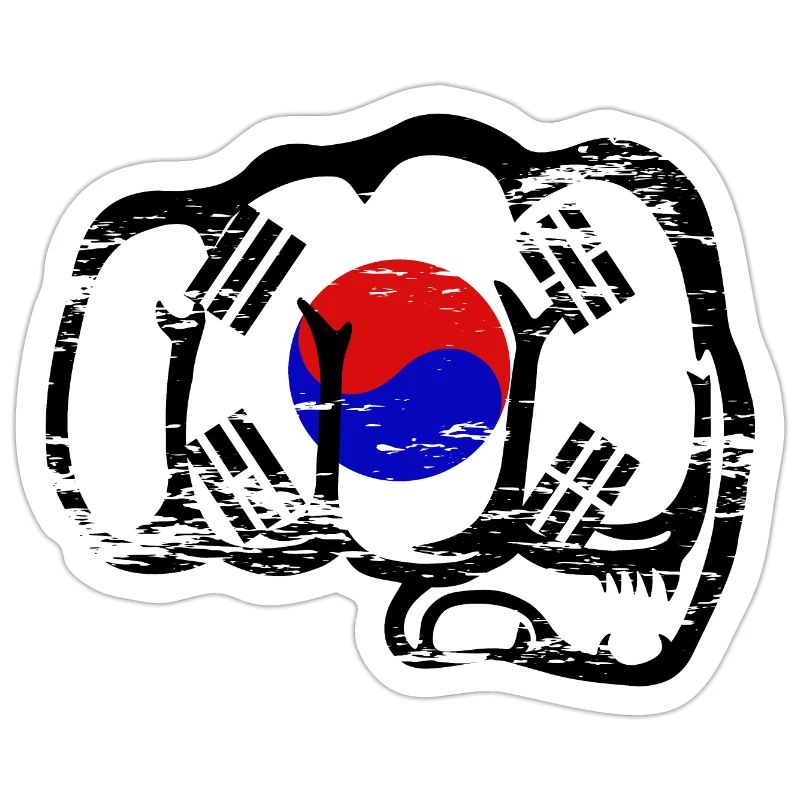 Drapeau de la Corée du Sud Main Poing Utilisé