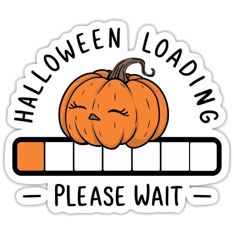 Pumpkin Saying Halloween Loading Please Wait