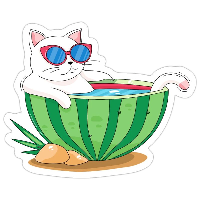 Chat et pastèque