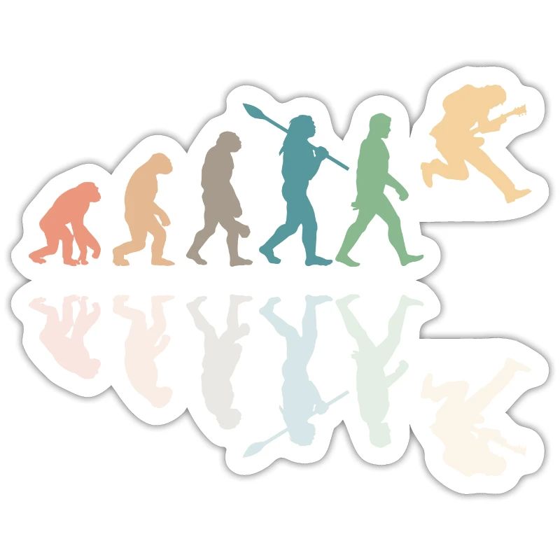 Human Evolution Guitar Band Retro Vintage