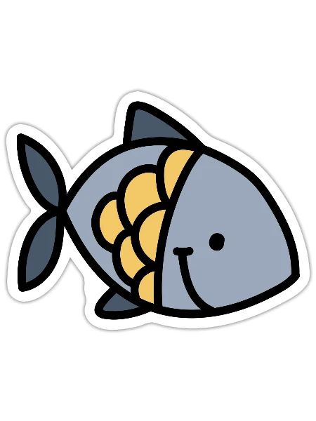 fishyish - Sticker size S (10 x 10 cm) - white matte - Front