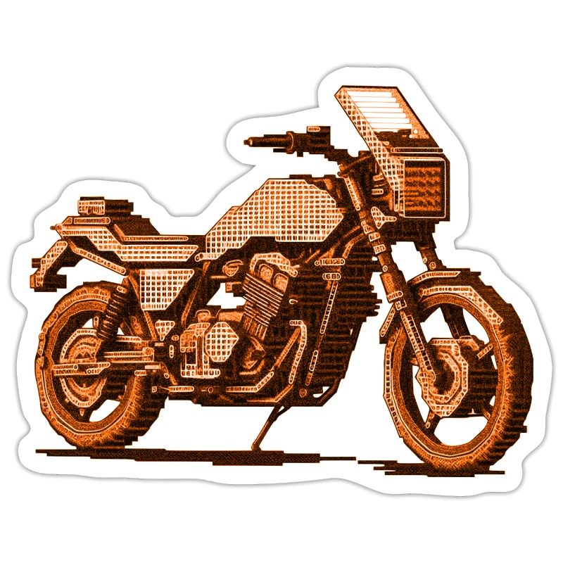 Motorcycle in a beautiful retro 8 bit vector graphics