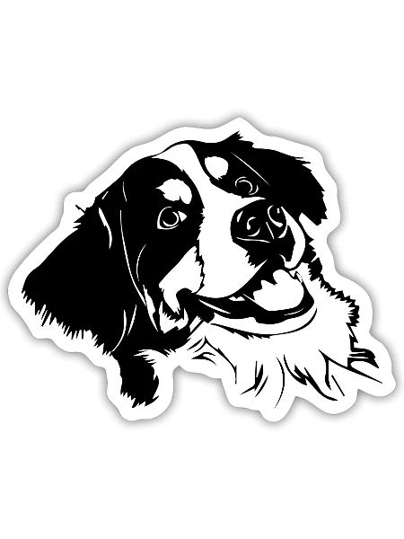 Chien Hund - Sticker taille S (10 x 10 cm) - blanc mat - Devant