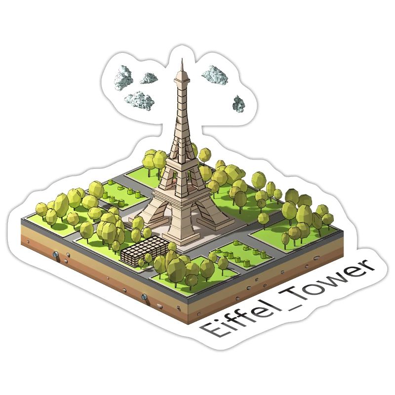 Geometric low poly Eiffel Tower