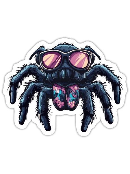 Tarantula Comic Funny Summer - Sticker size S (10 x 10 cm) - white matte - Front