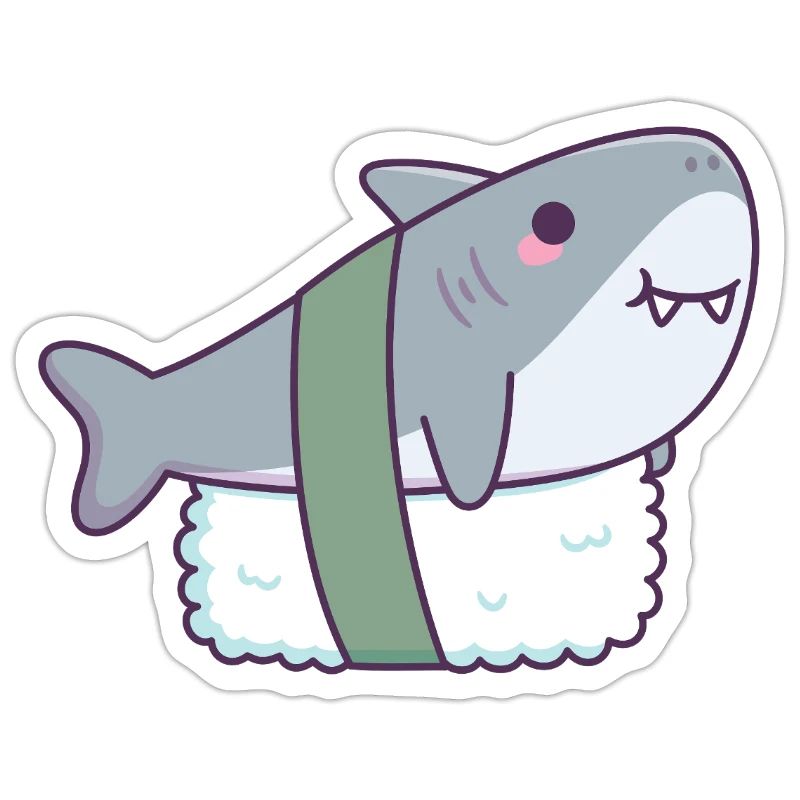 Requin mignon Sushi Riz Drôle