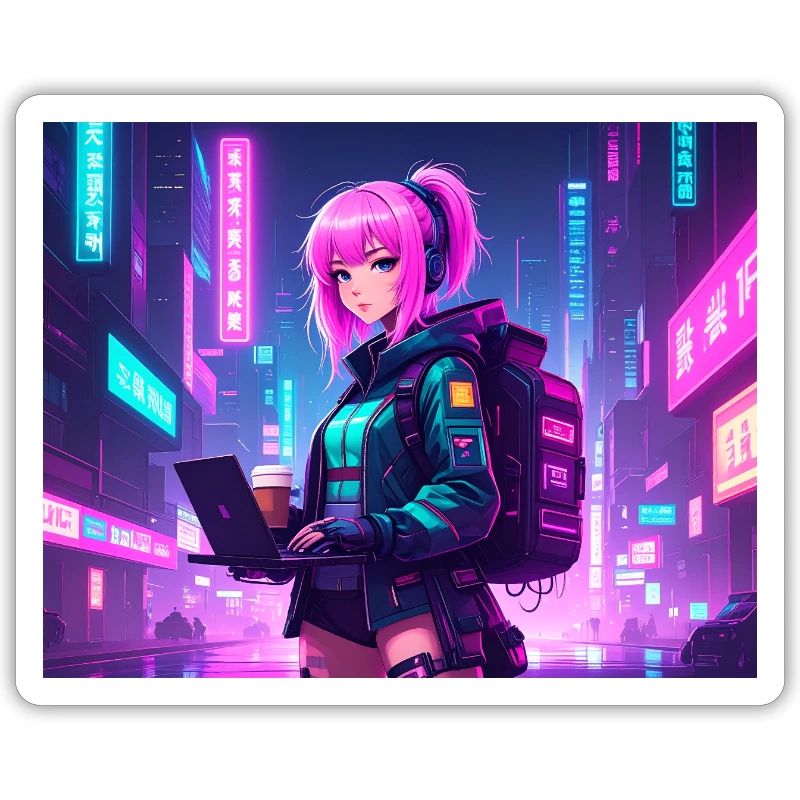 Neon Hacker Girl – Prêt à coder et à conquérir