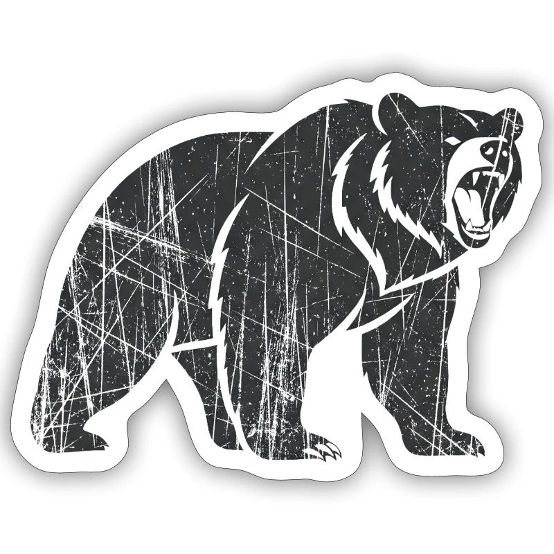 Abstract bear with line patterns