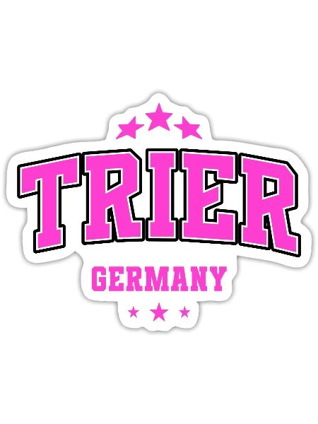 Trier Germany Pink Heimat College Design - Sticker size S (10 x 10 cm) - white matte - Front