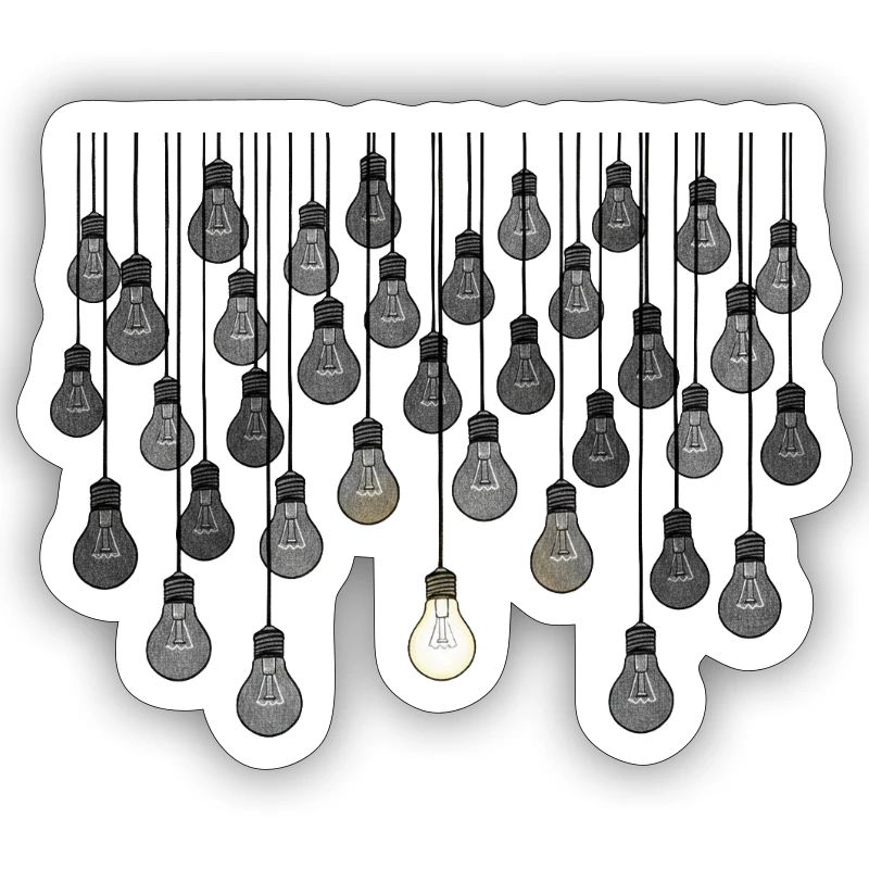 Grey bulb array with unique brightness