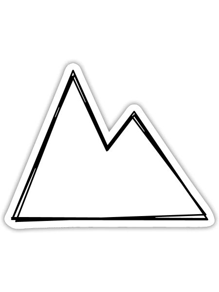 Berg handgezeichnet - Sticker Größe S (10 x 10 cm) - Mattweiß - Vorne