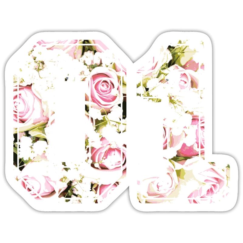 Rose pattern digit number 01