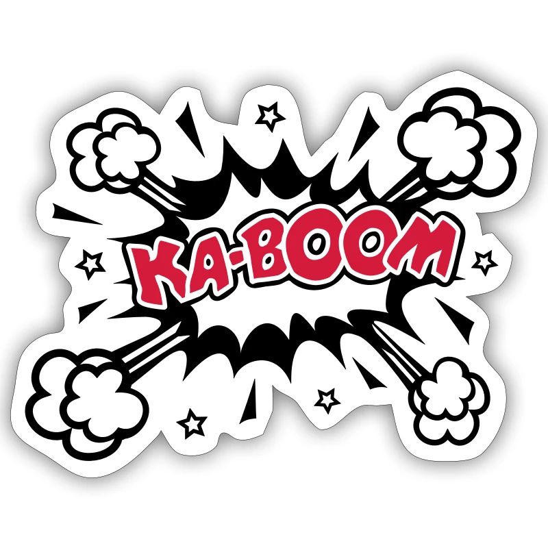 KABOOM, comique, bouffon, ballon, explosion,étoile