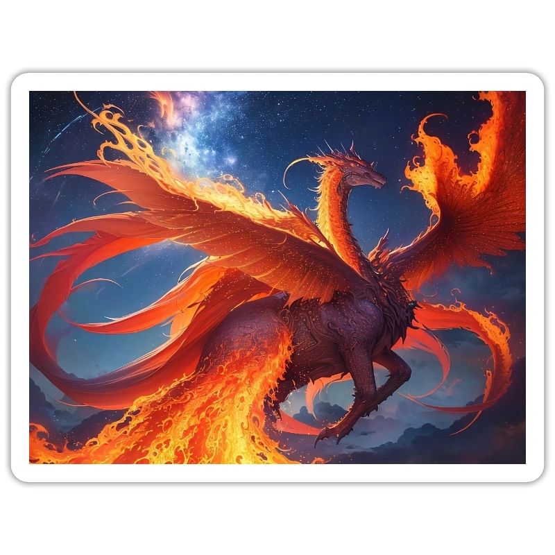 blue red sky with a creature generated ai