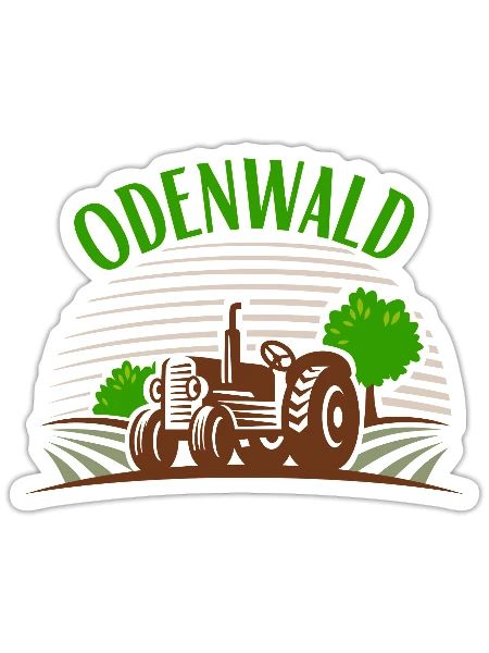 Traktor Odenwald bunt - Sticker Größe S (10 x 10 cm) - Mattweiß - Vorne