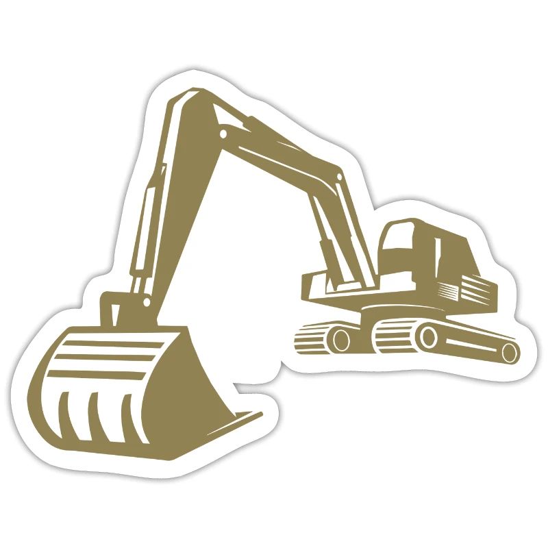 Excavator Silhouette, Precise Design for Construction Equipment