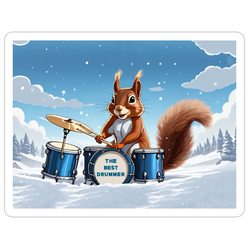 Squirrel plays drums