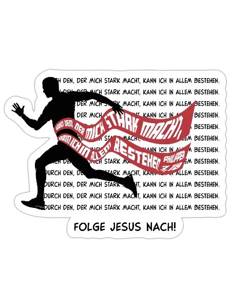 Folge Jesus nach - Sticker Größe S (10 x 10 cm) - Mattweiß - Vorne