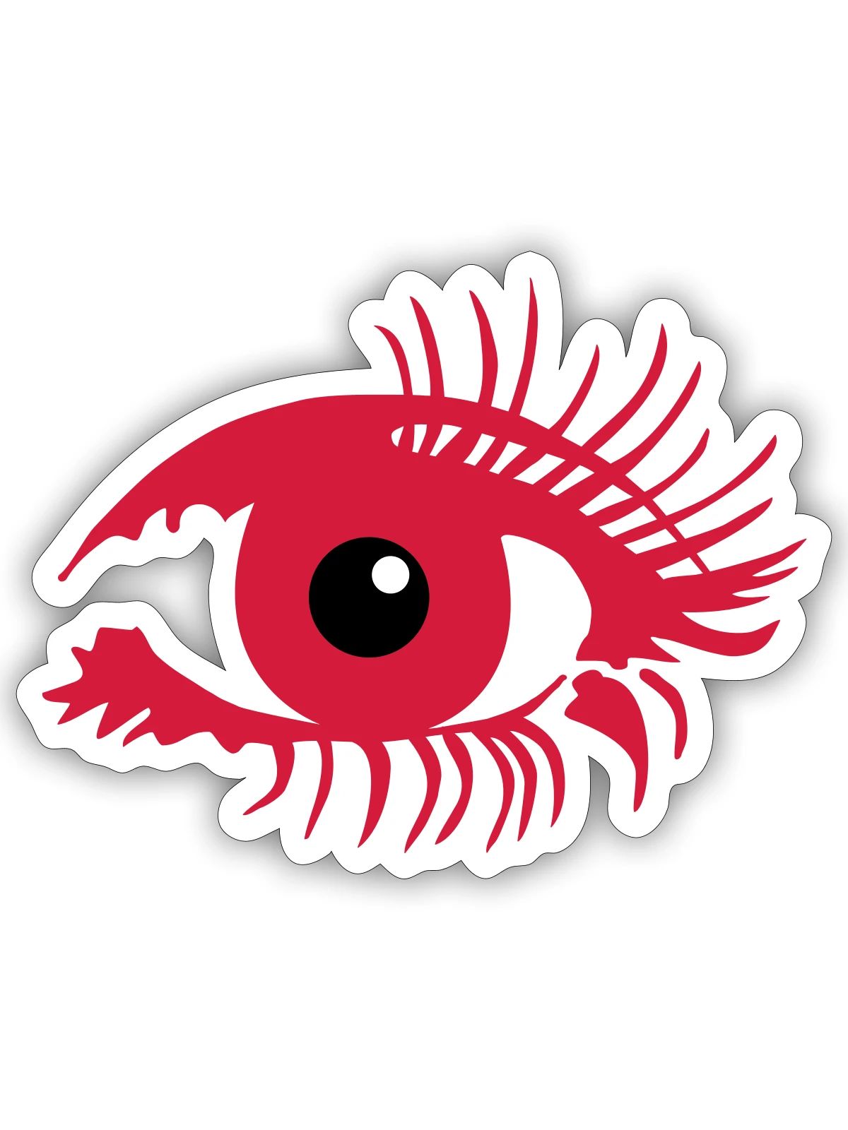 Auge Make up - Sticker Größe S (10 x 10 cm) - Mattweiß - Vorne