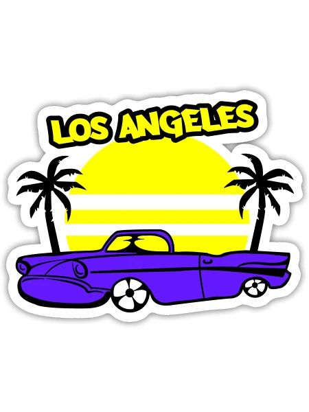 Los Angeles Lowrider - Sticker size S (10 x 10 cm) - white matte - Front