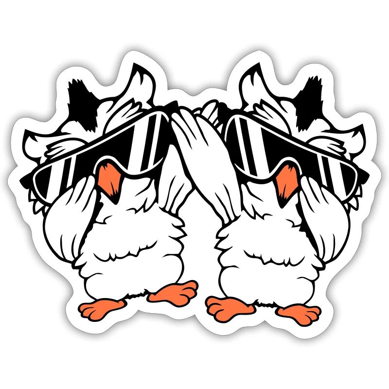 2 hiboux Dabbing Dab Danse Pose Geste Lunettes de soleil