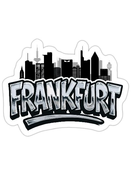 Frankfurt city graffiti - Sticker Größe S (10 x 10 cm) - Mattweiß - Vorne