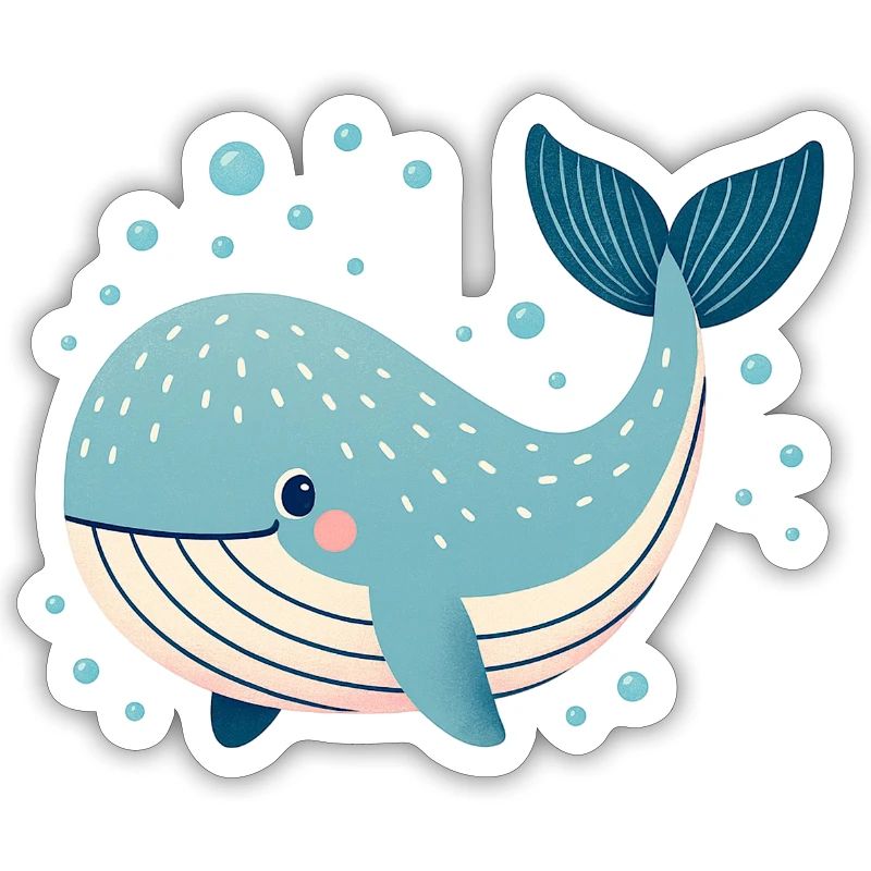 Baleine bleue avec bulles