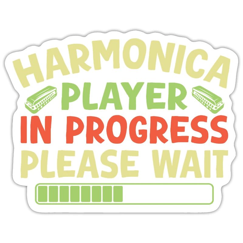 Funny Harmonica Player In Progress Harmonica