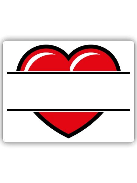 Herz / Herzchen (Text Ergänzen / Geschenk / Liebe) - Sticker Größe S (10 x 10 cm) - Mattweiß - Vorne