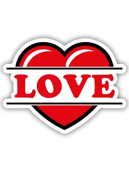 Herz / Herzchen / Love / Liebe (Red 2C) - Sticker Größe S (10 x 10 cm) - Mattweiß - Vorne