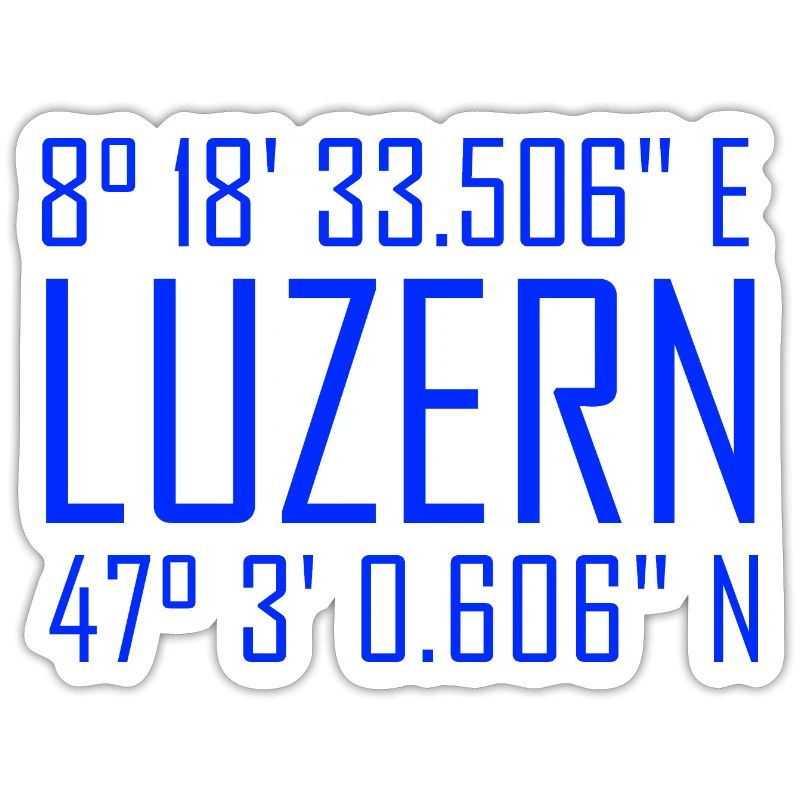 Lucerne coordinates – typography with reference to location