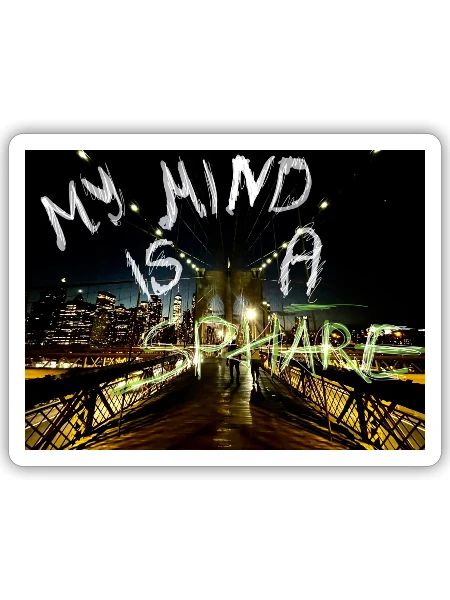 MY MIND IS A SPHÄRE RÜCKENPRINT - Sticker Größe S (10 x 10 cm) - Mattweiß - Vorne