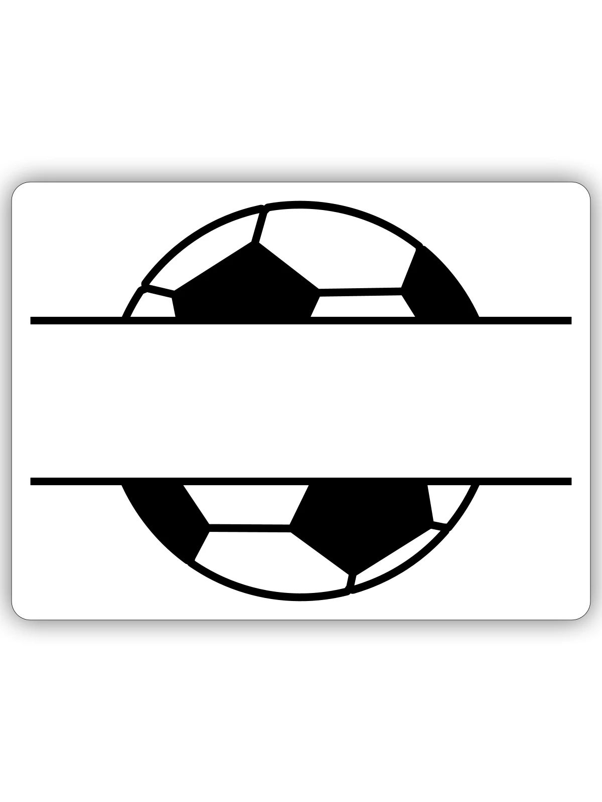 Fußball Namensschild mit Wunschname - Sticker Größe S (10 x 10 cm) - Mattweiß - Vorne