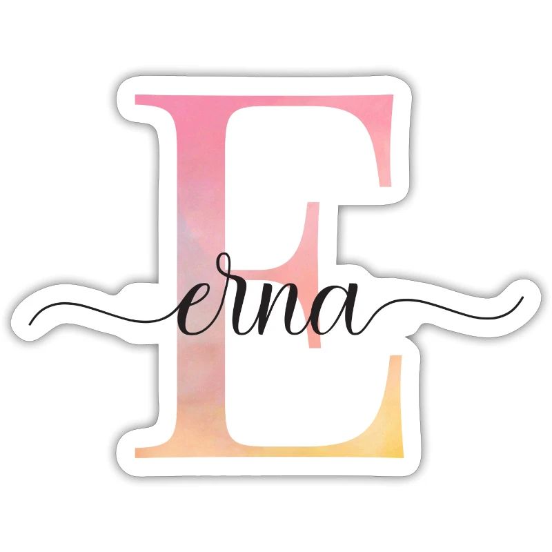 E| Monogramme | Nom | Erna|Aquarelle