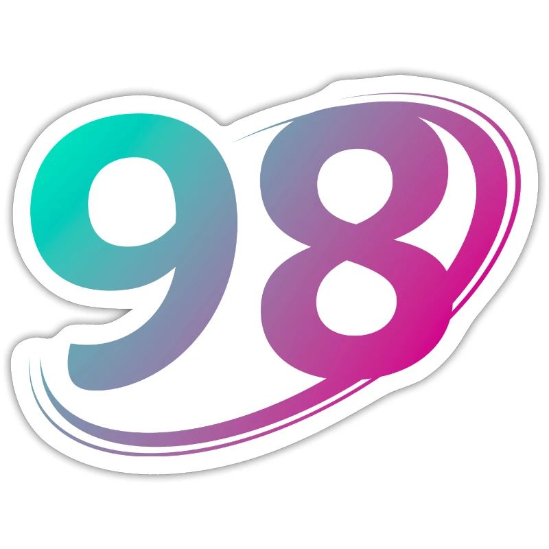 Numéro 98 multicolore